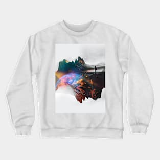 Delusive activities A Colorful Negative Space Art Crewneck Sweatshirt